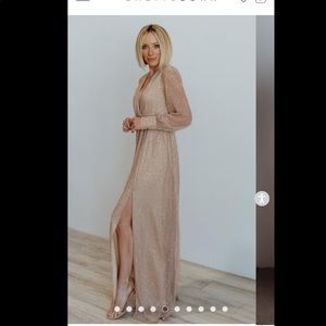 Baltic Born | Champagne sparkle dress | small